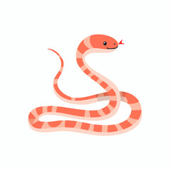 Naklejka premium Cute Coral Snake Simple Vector – Minimal Cartoon Venomous Snake Illustration for Kids and Design Use