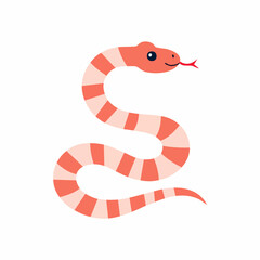 Cute Coral Snake Simple Vector – Minimal Cartoon Venomous Snake Illustration for Kids and Design Use

