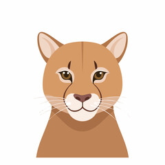 Cute Cougar Simple Vector Illustration – Minimal Mountain Lion Cartoon for Kids and Graphic Use
