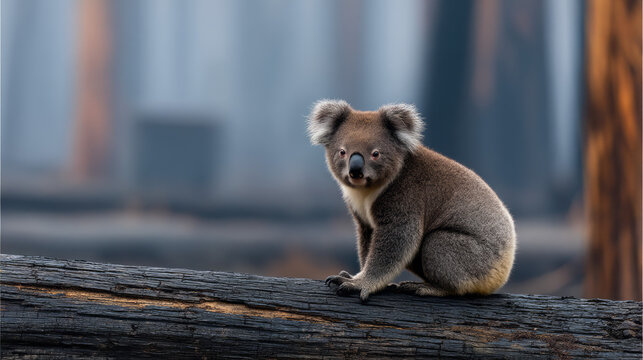 brown bear coala after wildfire