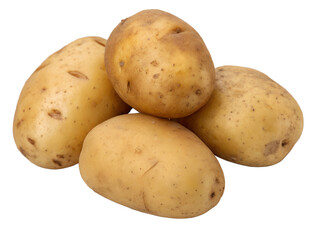 Pile of Fresh Raw Potatoes Isolated on transparent background cutout, PNG file, Cutout file