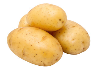 Pile of Fresh Raw Potatoes Isolated on transparent background cutout, PNG file, Cutout file