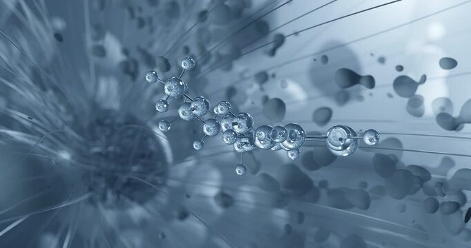 Pyrantel rotating molecular 3d structure ball-and-stick model, looped video depolarizing neuromuscular blocking agent