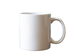 Blank White Coffee Mug Isolated on Transparent Background for Design