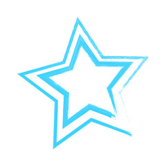 Vibrant irregular rough stars shapes. Trendy textured element. Simple forms isolated on white background.