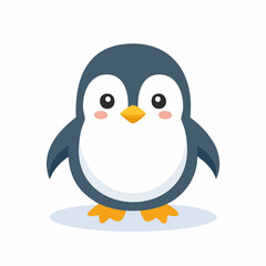 Naklejka premium Cute penguin in Simple Vector Style – Minimalist Animal Cartoon on White Background