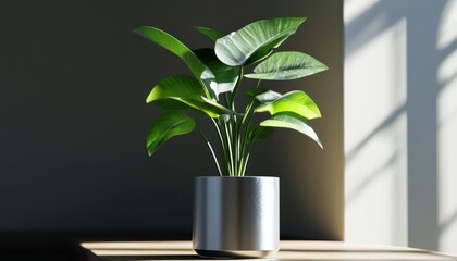 Elegant indoor houseplant display modern living room 3d model bright environment realistic viewpoint home decor concept