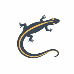 Naklejka premium Cute Salamander in Simple Vector Style – Minimalist Cartoon Amphibian on White Background