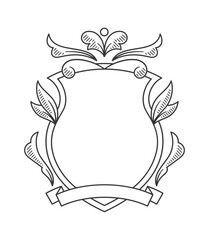 Simple heraldic shield outline design
