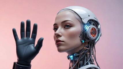 Futuristic female android robot advanced technology artificial intelligence stunning detail - Powered by Adobe