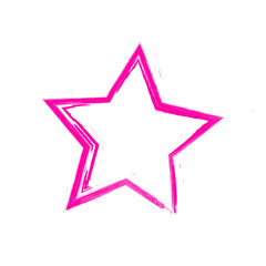 Vibrant irregular rough stars shapes. Trendy textured element. Simple forms isolated on white background.