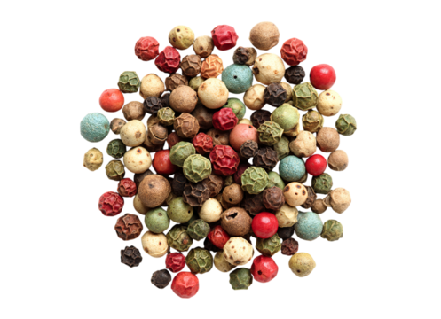 Colorful peppercorns isolated