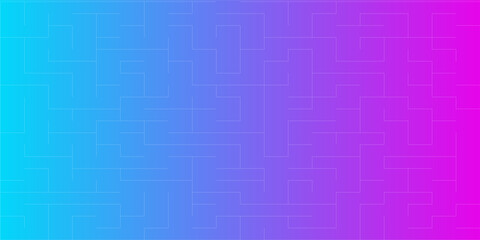 Abstract maze geometric background. Hand drawn seamless pattern with bold square lines.