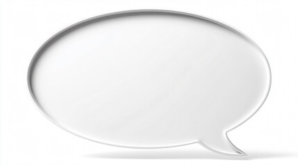 Clean White Speech Bubble on White Background for Graphic Design Projects
