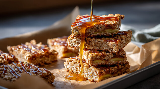 Apple Banana Oatmeal Bars, Ideal For Snack Bar Packaging Visual, Homemade Energy Bar Recipe Feature, Baking Tutorial Thumbnail