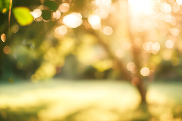 Landscape shot of trees with out-of-focus bokeh background in a park