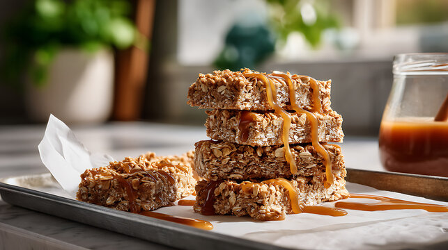 Apple Banana Oatmeal Bars, Ideal For Snack Bar Packaging Visual, Homemade Energy Bar Recipe Feature, Baking Tutorial Thumbnail