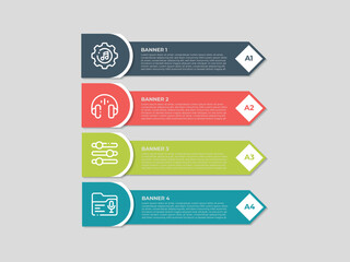 Vector infographic label design with circle infographic template design and 4 options or steps. Can be used for process diagram, presentations, workflow layout, banner, flow chart, info graph.