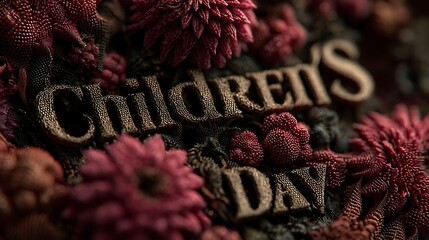 Children’s Day greeting design featuring playful cartoon art font with vibrant colors and cheerful style, ideal for holiday banners, kids’ party invitations, festive templates