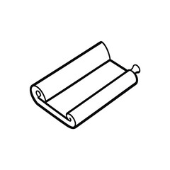 Baking tray with parchment paper roll Black line drawing