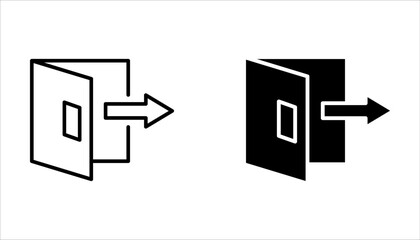 Login and logout account icon set, illustration isolated on white background.
