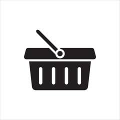 Shopping Basket icon. E-shop concept, shopping basket icon sign, pictogram supermarket basket ,store container. Vector illustration isolated on white background. 