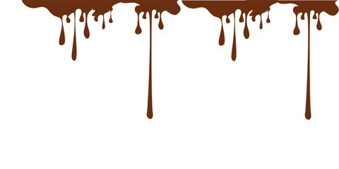 melted chocolate, chocolate vector. chocolate on white background. Flowing liquid isolated on white background. leaking, splashing, spilling liquid.