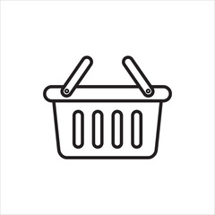 Shopping Basket icon. E-shop concept, shopping basket icon sign, pictogram supermarket basket ,store container. Vector illustration isolated on white background. 