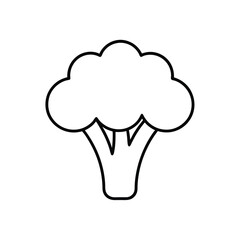 Broccoli floret shape Black line drawing