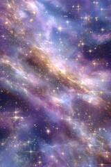 Obraz premium Sparkling Galaxy of Stars and Nebula in Deep Space Vertical View Cosmic Background Wallpaper