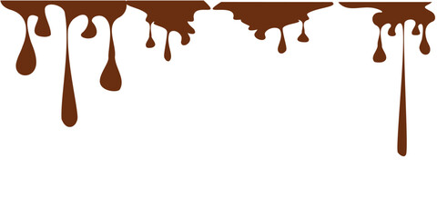melted chocolate, chocolate vector. chocolate on white background. Flowing liquid isolated on white background. leaking, splashing, spilling liquid.
