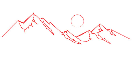 Mountain line art