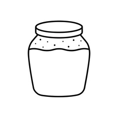 Chia pudding jar Black line drawing