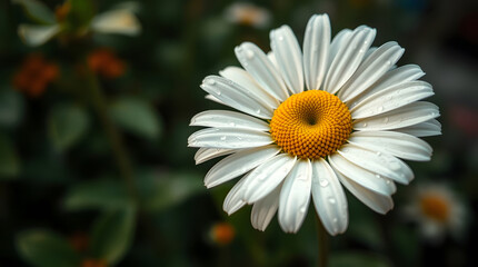 Fototapeta premium Fresh Daisy with Dew Drops