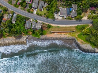 beautiful morning view panorama indonesia beach weather with sky colors and storm season © rahmadhimawan