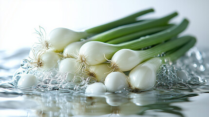 garlic and onion in splash water
