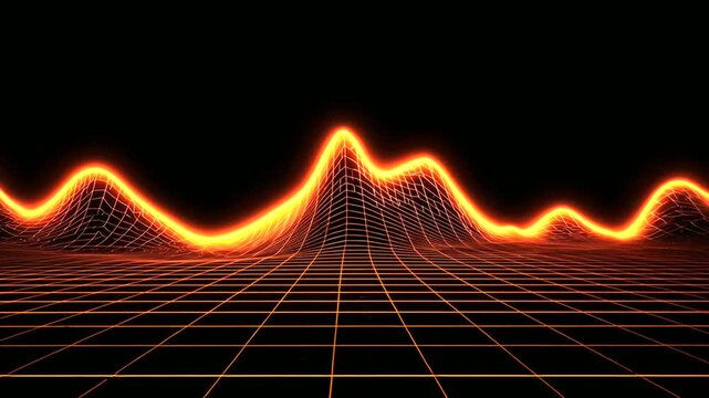 Glowing grid landscape
