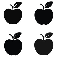 Silhouette vector illustration of an apple