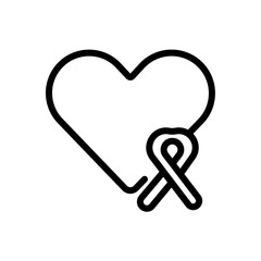 cancer ribbon vector icon
