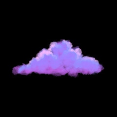 Blue abstract smoke cloud effect on black