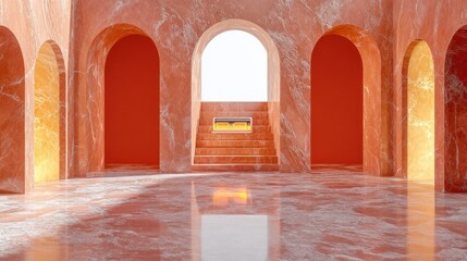 Coral arches, minimalist interior