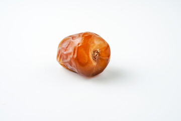 Dates fruit sukari or kurma sukari, isolated on white background