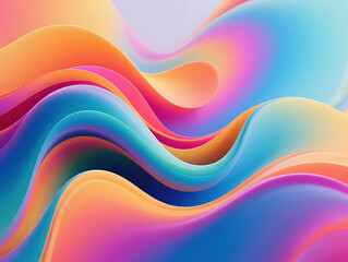 Colorful Abstract Fluid Background with Gradient Waves