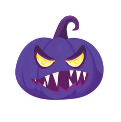 Pumpkin, Halloween. Flat vector, clipart illustration isolated on white background.
