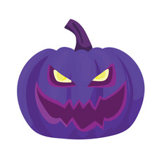 Pumpkin, Halloween. Flat vector, clipart illustration isolated on white background.