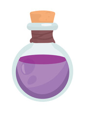 Magic potion, Halloween. Flat vector, clipart illustration isolated on white background.