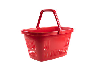 Empty red plastic shopping