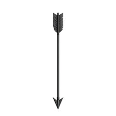 Sleek Arrow with Soft Diffused Shadows in Charcoal Isolated on Transparent Background