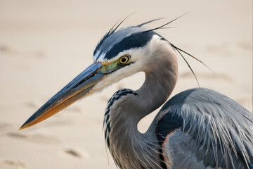 Fototapeta premium A close-up shot of a bird perched on the sand at the beach