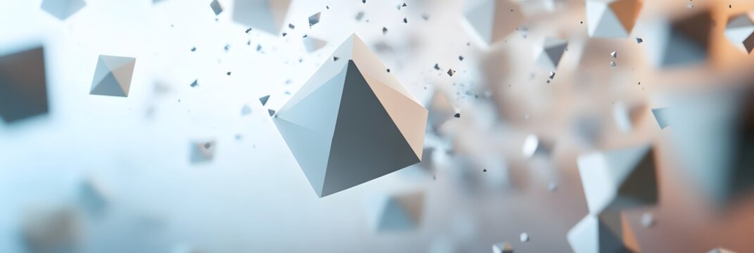 Abstract geometric shapes in motion.